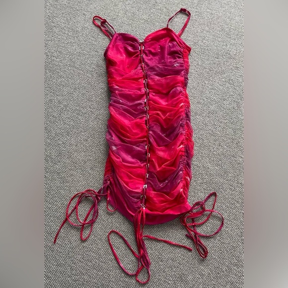 Vibrant Pink and Purple Mini Dress - Picture 1 of 10